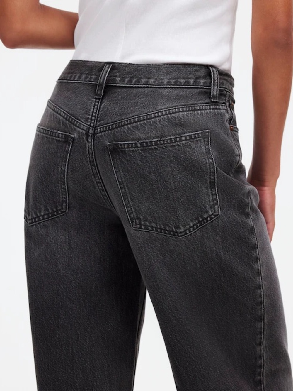 Madewell Low Slung Baggy Denim Jeans Washed Black Kingswood Wash Rigid Size 27 4 - Picture 13 of 14